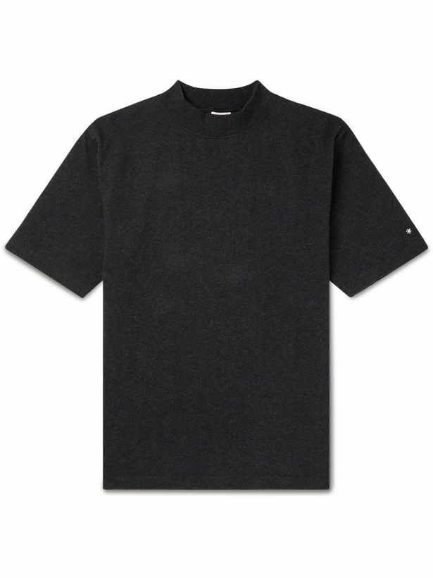 Photo: Snow Peak - Recycled Cotton-Jersey Mock-Neck T-Shirt - Black