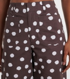 Adriana Degreas Polka-dot cotton-blend wide-leg pants