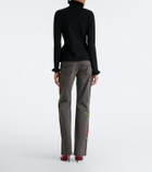 Blumarine Sequined wide-leg jeans