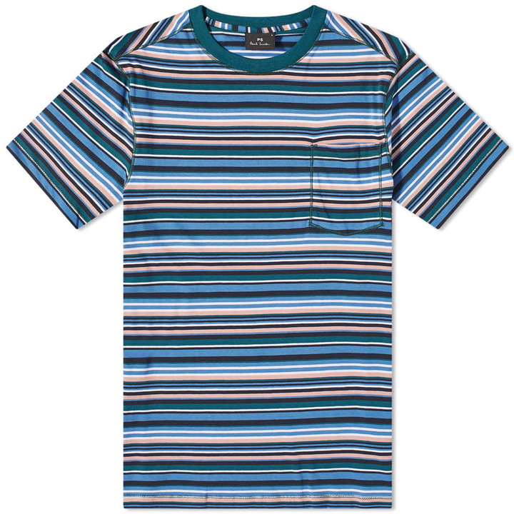 Photo: Paul Smith Men's Striped Pocket T-Shirt in Blue