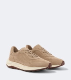 Fedeli Suede-trimmed sneakers