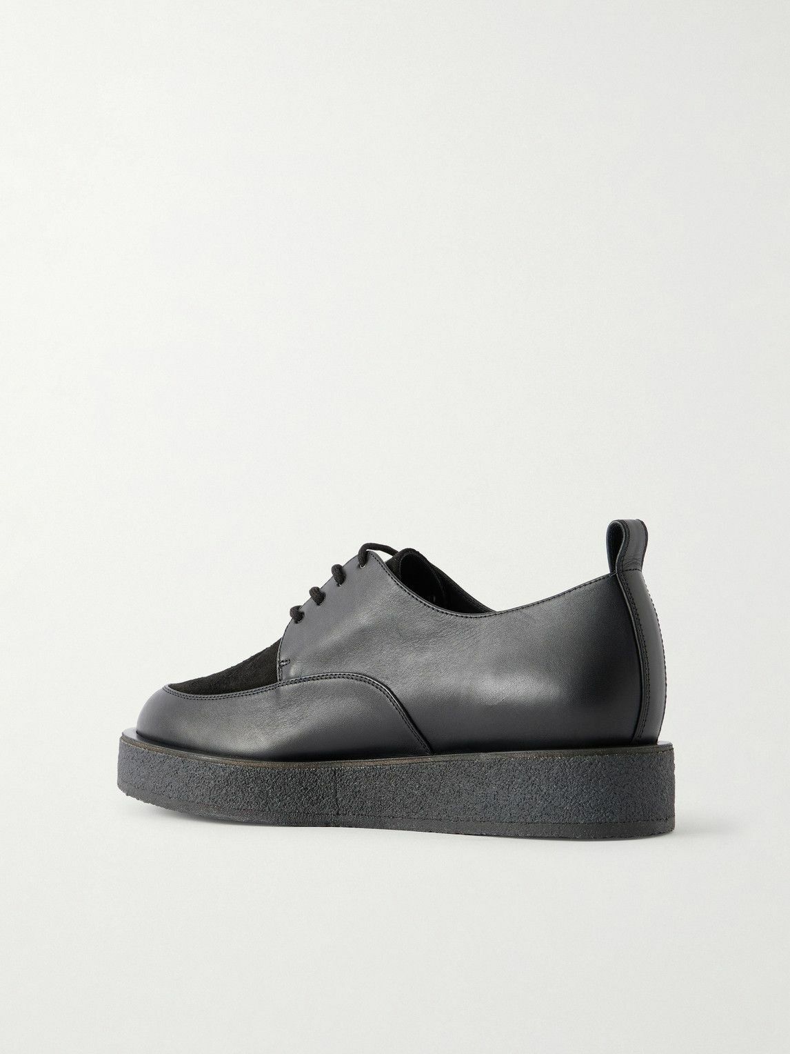 Enfants Riches Déprimés - Sleeper Suede-Trimmed Leather Derby Shoes - Black
