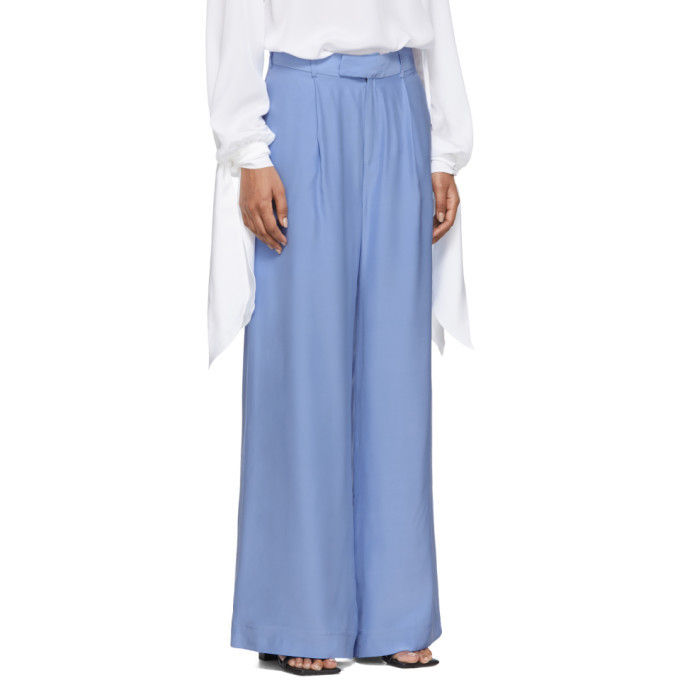 Pyer Moss Blue Wide Leg Trousers