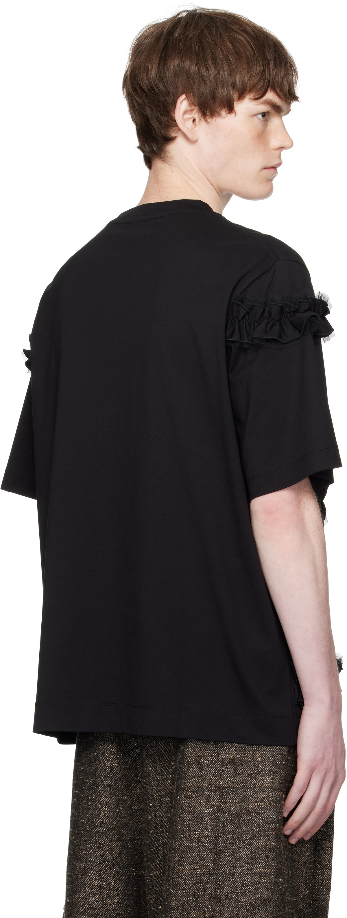 Simone Rocha Black Ruffle Frill T-shirt