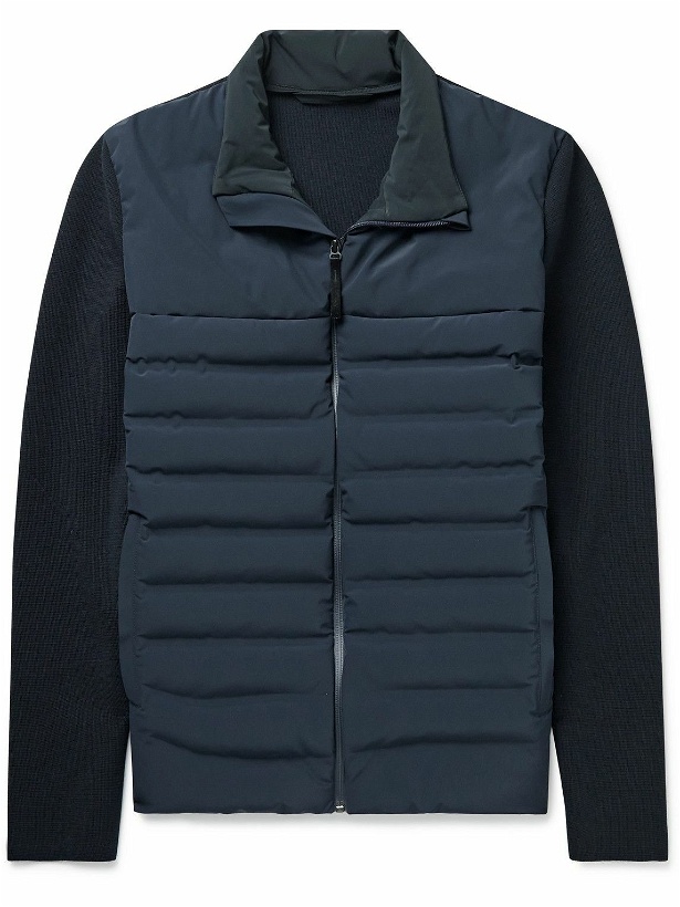 Photo: Aztech Mountain - Dale of Aspen Quilted Panelled Wool-Blend Zip-Up Ski Jacket - Blue