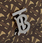 Burberry - Leather-Trimmed Monogrammed Coated-Canvas Messenger Bag - Brown
