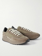Common Projects - Track 80 Leather-Trimmed Suede and Ripstop Sneakers - Brown