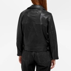Shoreditch Ski Club Women's Marley Leather Biker Jacket in Black