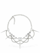 ALESSANDRA RICH - Chain Necklace W/ Spikes & Crystals