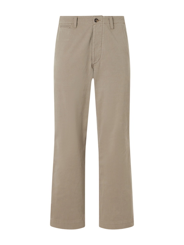 Photo: Drake's - Wide-Leg Cotton-Twill Chinos - Brown