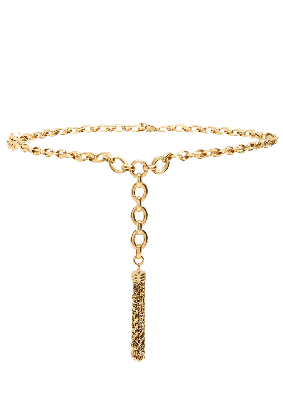 Chloe Pompoms Tassle Gold-tone Brass Belt - One Size