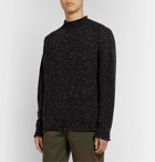 YMC - Oversized Mélange Merino Wool Rollneck Sweater - Black
