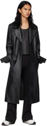 Courrèges Black Leather Trench Coat