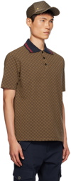 Balmain Brown Mini Monogram Polo