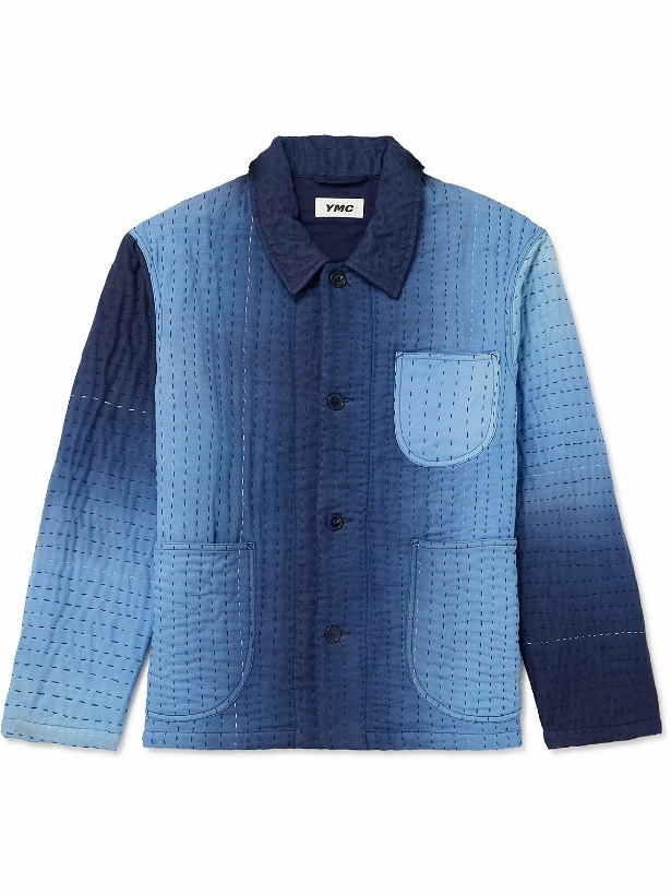 Photo: YMC - Quilted Ombré Cotton Chore Jacket - Blue