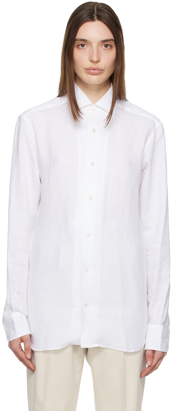 ZEGNA White Spread Collar Shirt Zegna