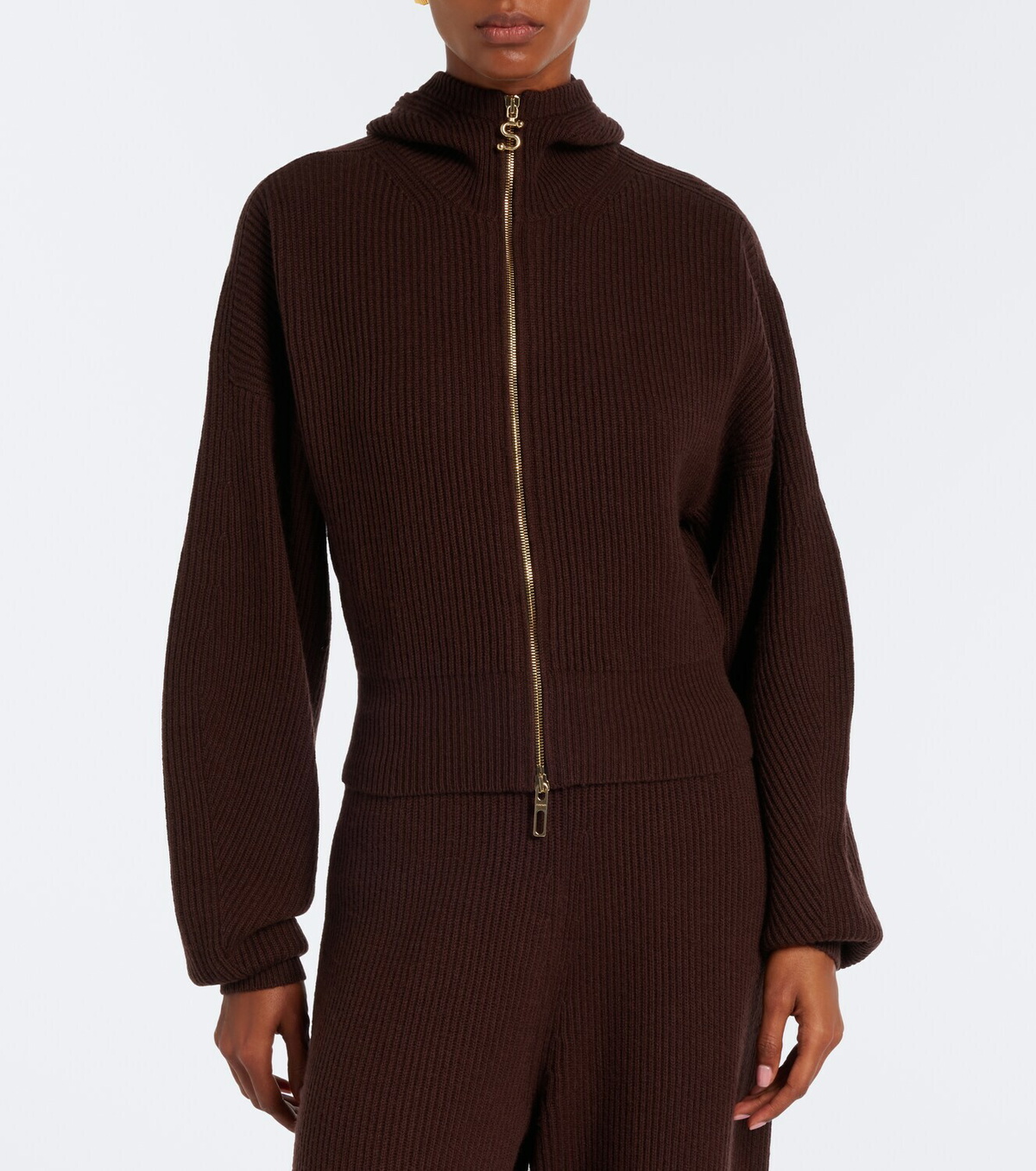 Sportmax Ribbed-knit wool and cashmere cardigan