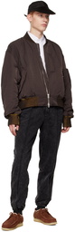 Solid Homme Brown Cropped MA-1 Bomber Jacket