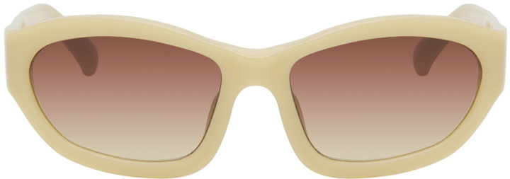 Photo: Dries Van Noten Beige Linda Farrow Edition Goggle Sunglasses