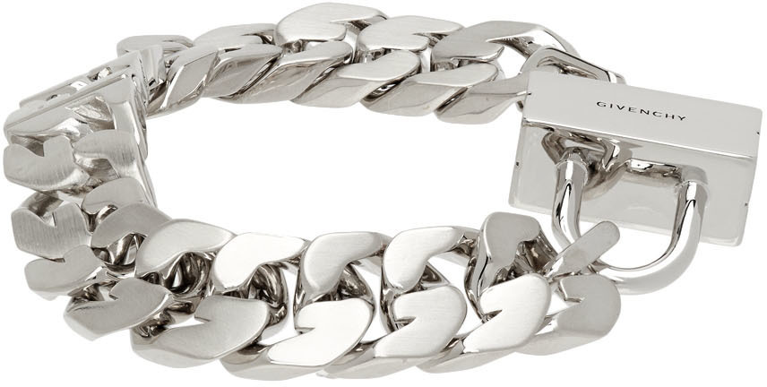 Givenchy Silver G Chain Lock Bracelet