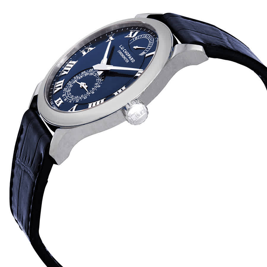 Chopard L.U.C Quattro Blue Dial Platinum Mens Watch 161926-9001