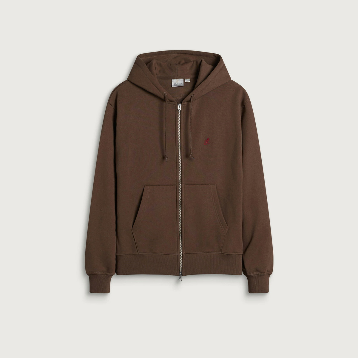 Gramicci Men's One Point Zip Hoodie in Brown