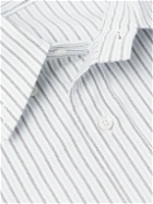 Thom Browne - Button-Down Collar Grosgrain-Trimmed Cotton-Poplin Shirt - Blue