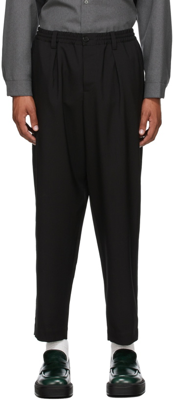 Photo: Marni Black Tropical Virgin Wool Cropped Trousers