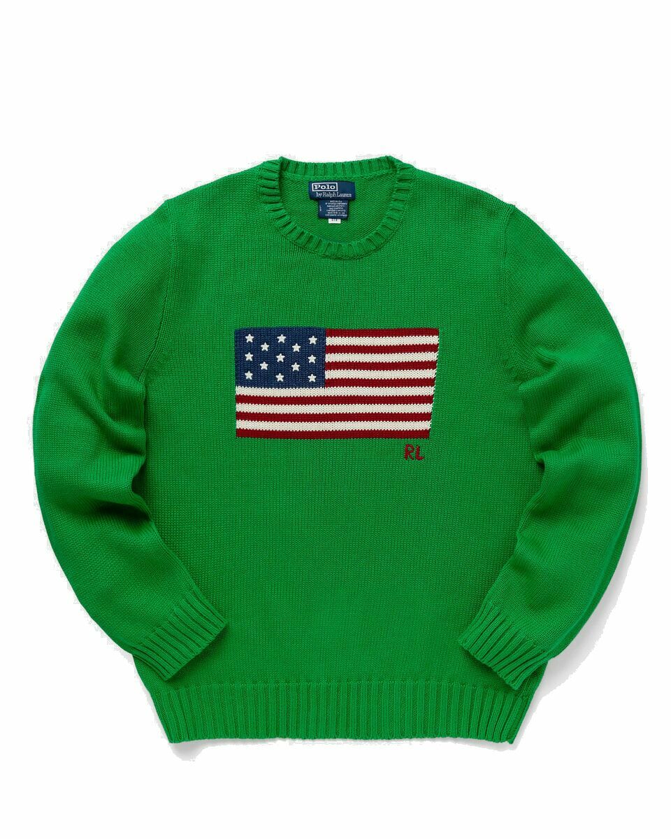 Photo: Polo Ralph Lauren Ls Cn Flag Long Sleeve Pullover Green - Mens - Pullovers