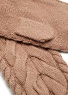 Varley Charlene Cable-knit Mittens - Beige - One Size