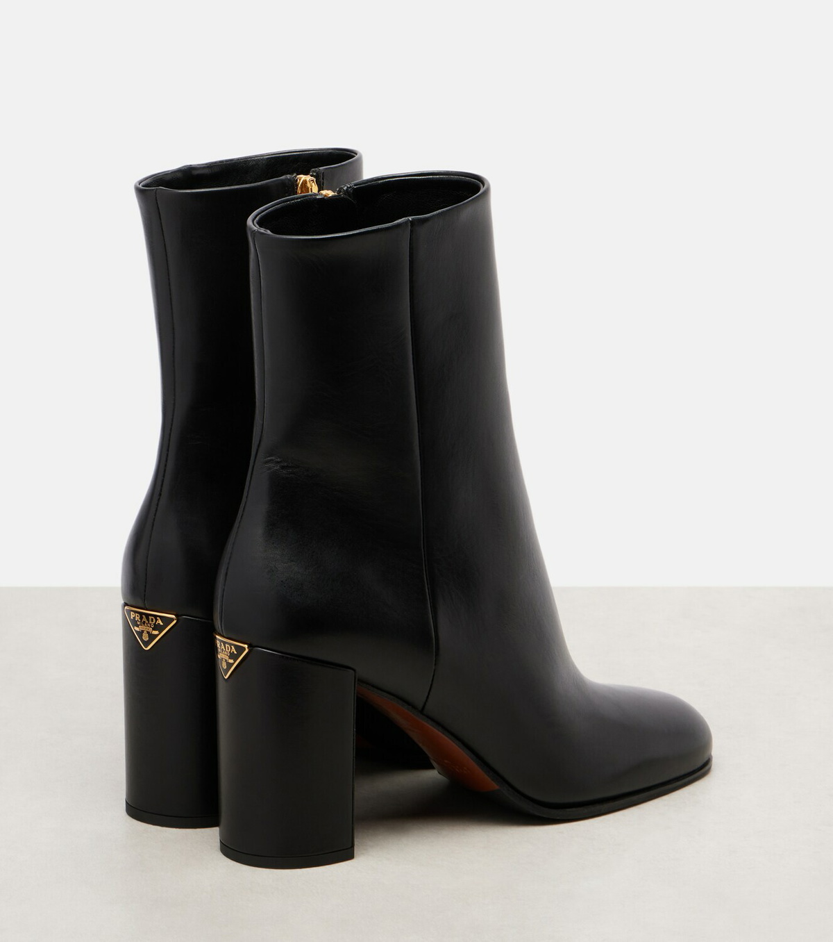 Prada Logo leather ankle boots