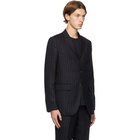 Comme des Garcons Homme Deux Navy Wool Pinstripe Blazer