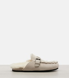 Brunello Cucinelli Shearling-lined suede slippers