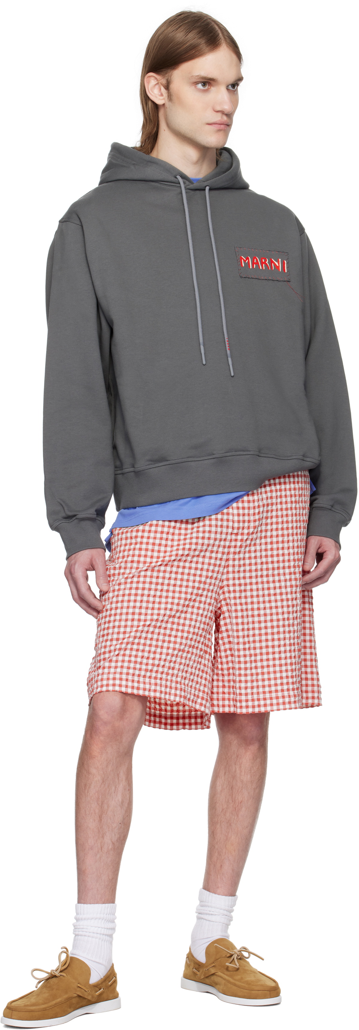 Marni Gray Loopback Cotton Jersey Hoodie