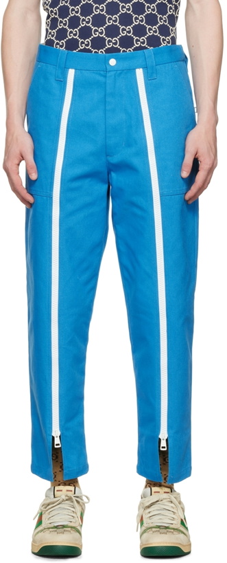 Photo: Gucci Blue Zip Trousers