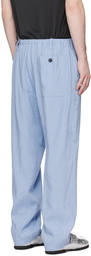 Dries Van Noten Blue Drawstring Trousers