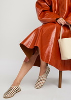 Gia Borghini Peek-a-boo Leather Ballerina Flats White