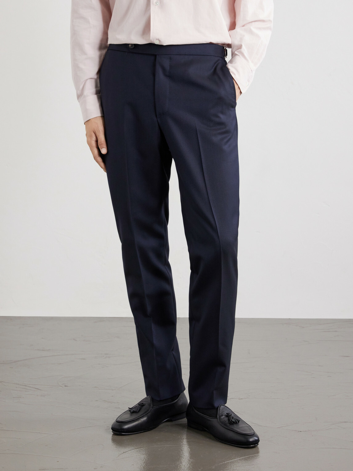 De Petrillo - Tapered Virgin Wool Suit Trousers - Blue