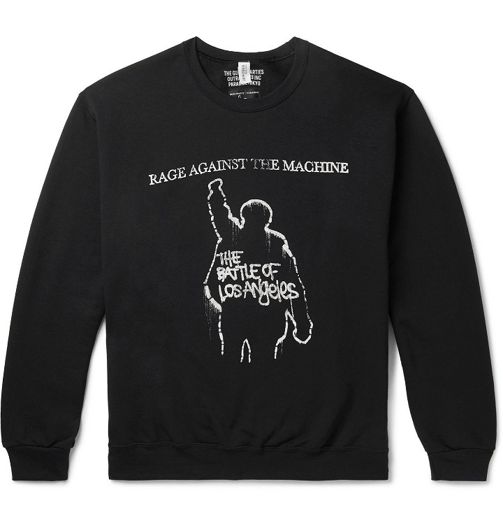 Photo: Wacko Maria - Rage Against The Machine Printed Fleece-Back Cotton-Blend Jersey Sweatshirt - Black