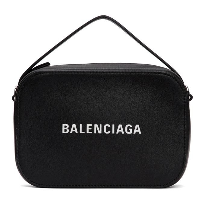 Photo: Balenciaga Black Logo Messenger Bag