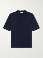 De Petrillo - Knitted Cotton T-Shirt - Blue