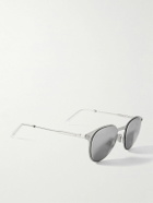 Dior Eyewear - DiorBlackSuit R8U Round-Frame Silver-Tone Mirrored Sunglasses
