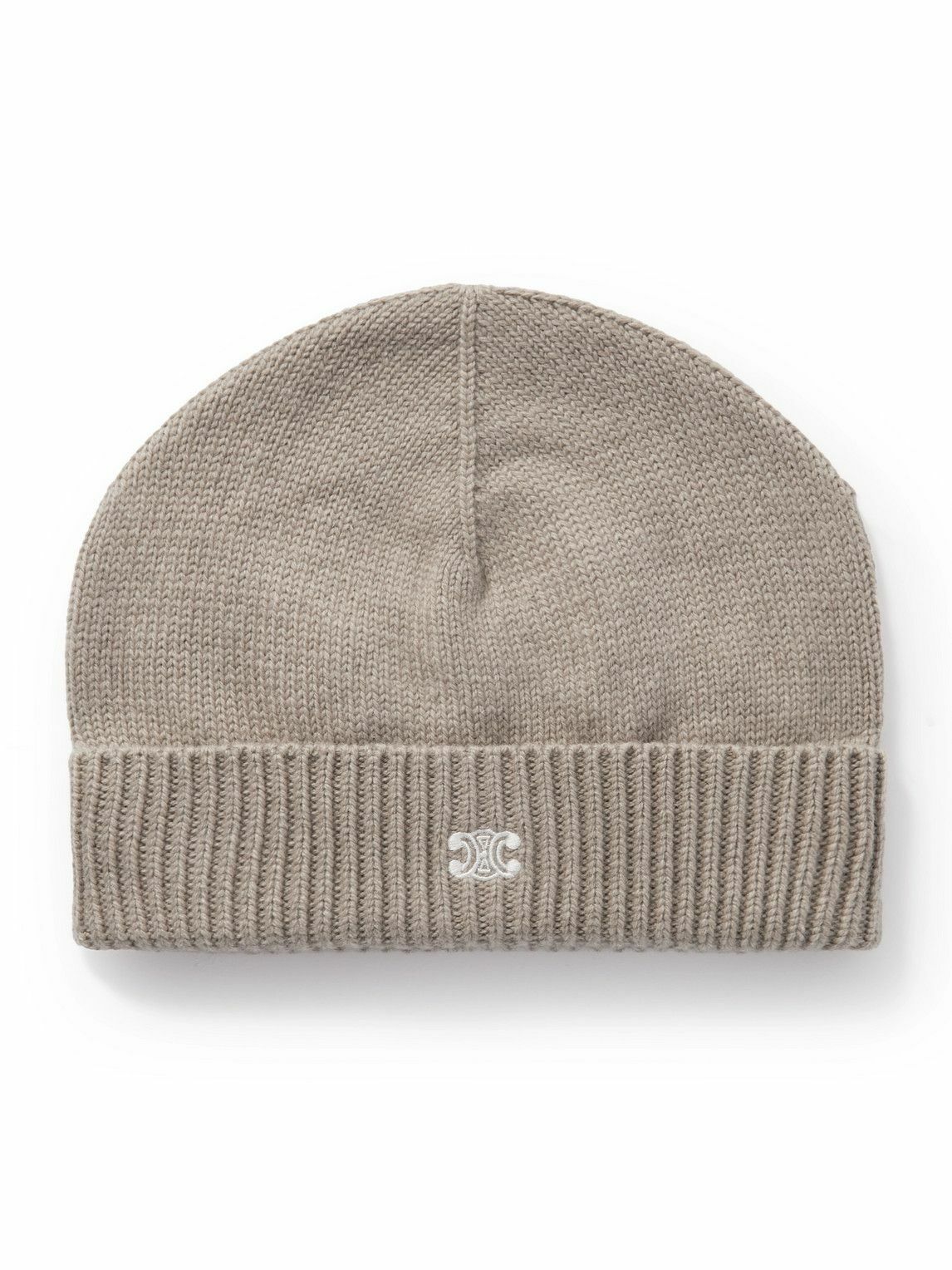 CELINE - Logo-Embroidered Wool and Cashmere-Blend Beanie