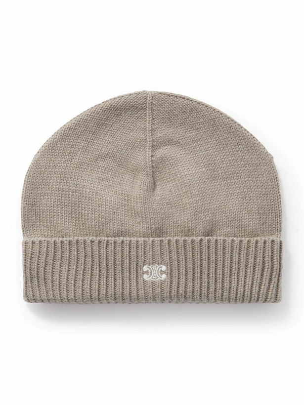 Photo: CELINE - Logo-Embroidered Wool and Cashmere-Blend Beanie