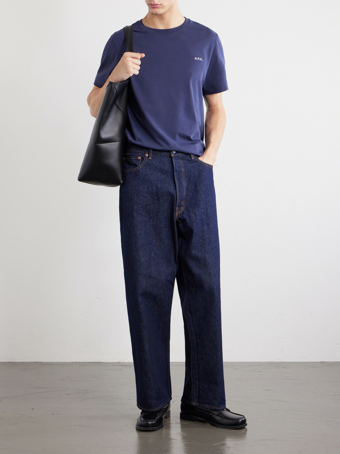 A.P.C. - Oliver Logo-Embroidered Cotton-Jersey T-Shirt - Blue