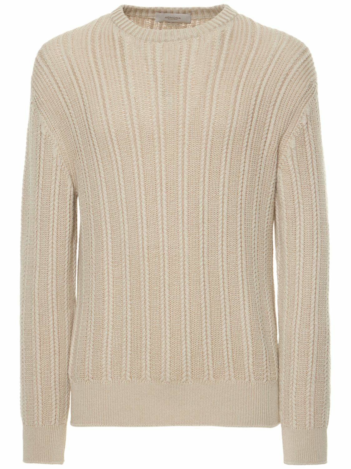 Agnona ribbed-knit crew-neck jumper - Orange