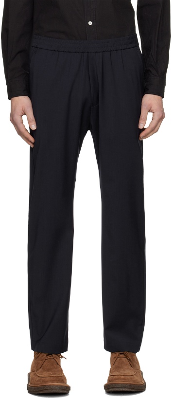 Photo: Barena Navy Wrinkle-Resistant Trousers