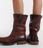 Miu Miu Foule leather ankle boots