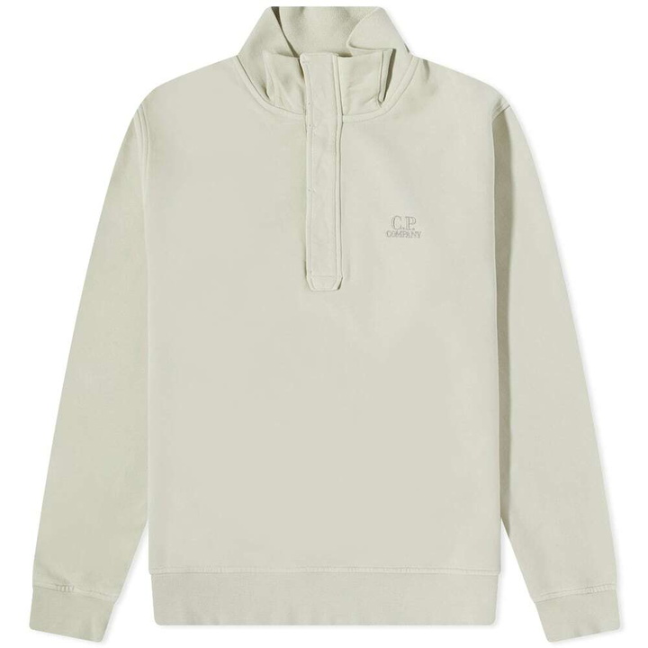 Photo: C.P. Company Men's Garment Dyed Quarter Button Sweat in Pelican