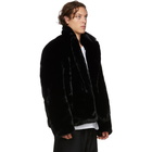 99% IS Black Layered Faux-Fur Coat